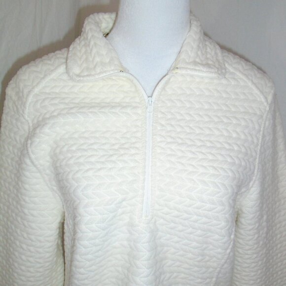 Emily B Womens Medium Ivory Oversized 100% Polyester Thick Sweatshirt Pullover - Picture 1 of 9